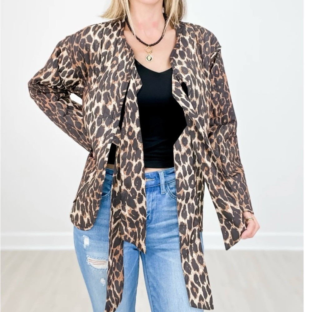Leopard Print Women's Jacket - Picture 3 of 11